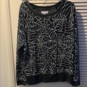 Grayson Threads Black and White Web Pattern Sweater
